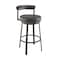Armen Living Neura Swivel Counter or Bar Stool in Mocha Finish with Brown Faux Leather 840254333505 - alternate 1